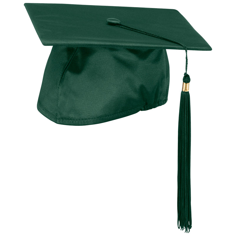 Forest Green Cap and Tassel Shiny Satin Finish