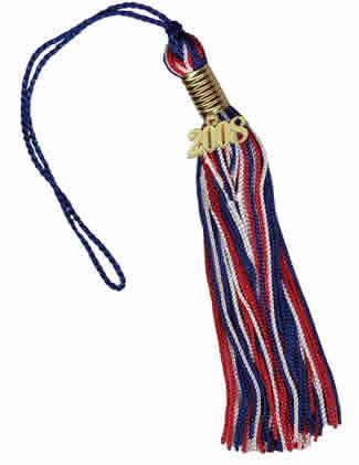 Red White and Blue Graduation Tassels. Patriotic American Made
