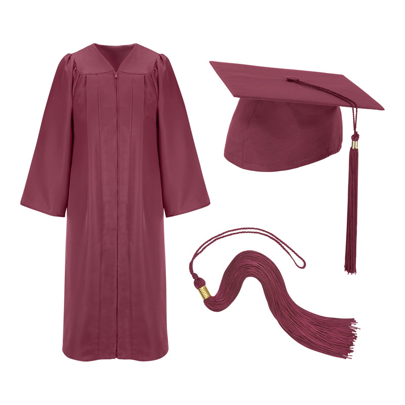 Maroon-graduation-cap-and-gown