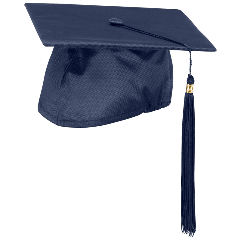 Navy Blue Cap and Tassel Shiny Satin Finish