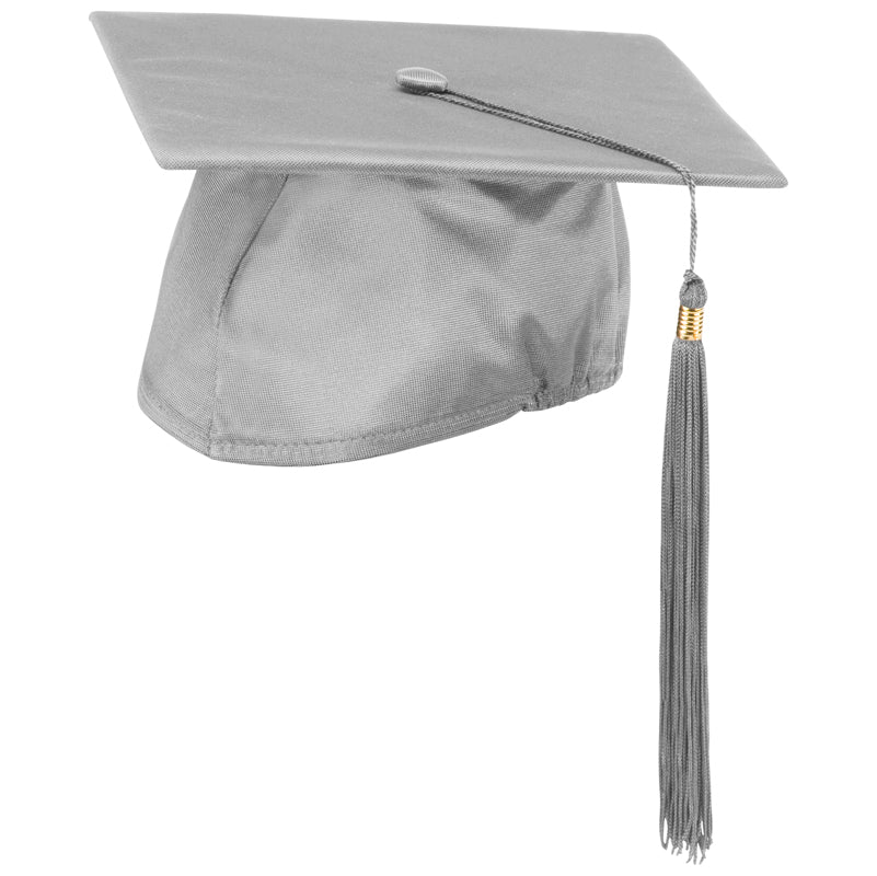 Silver Cap and Tassel Shiny Satin Finish