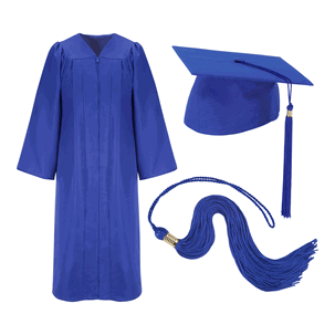 Royal-Blue Cap Gown and Tassel Matte Finish