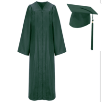 Forest Green Cap, Gown and Tassel Matte Finish