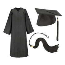 Black Cap Gown and Tassel Matte Finish