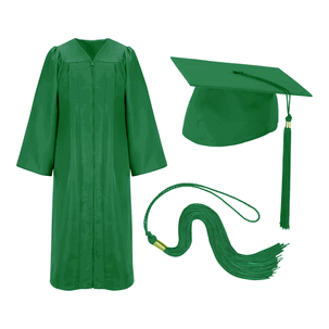 Kelly Green Cap Gown and Tassel Matte Finish